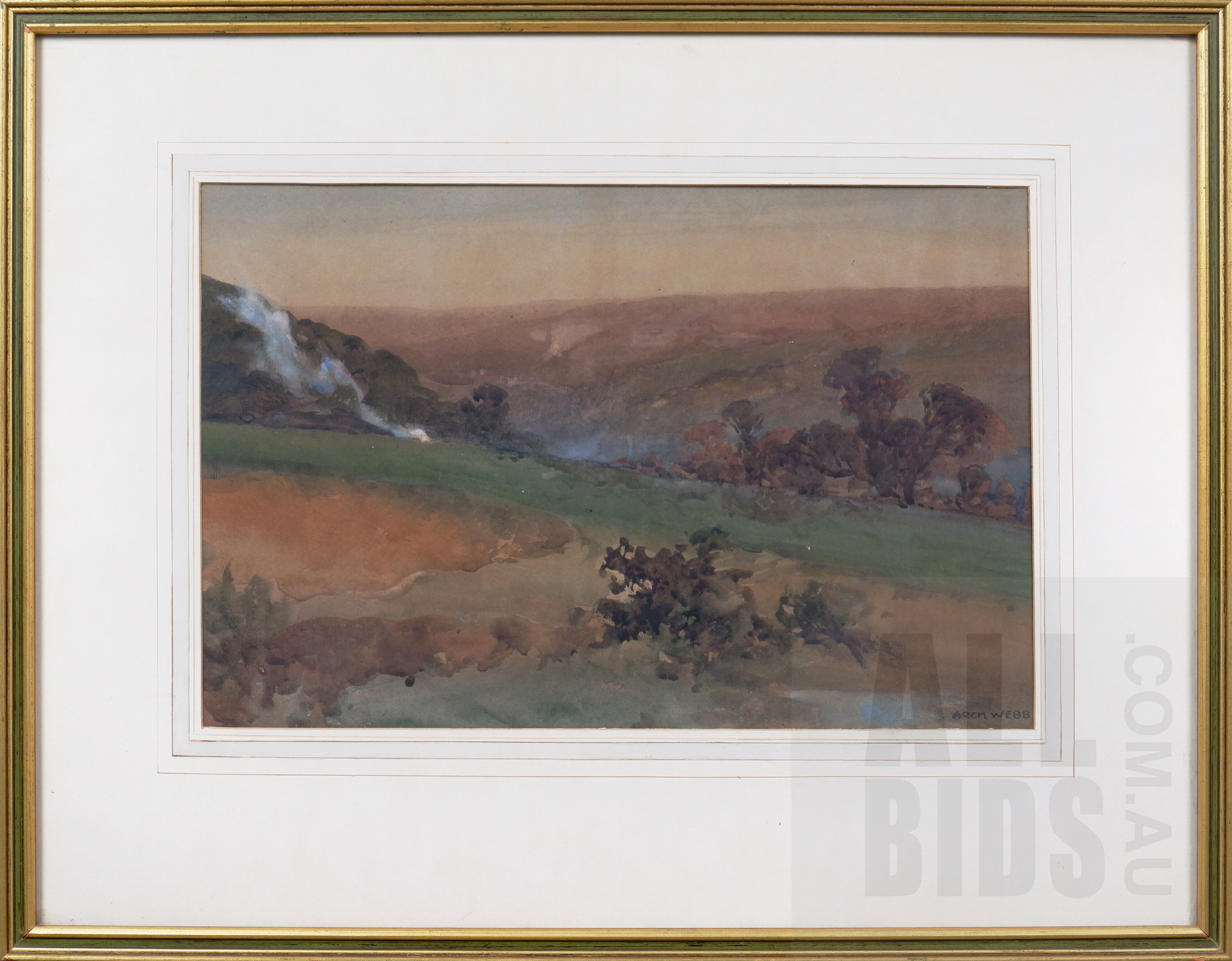 'John Archibald Webb (Arch Webb 1866-1947, British), Untitled (Landscape), Watercolour, 42 x 54 cm (incl. frame)'