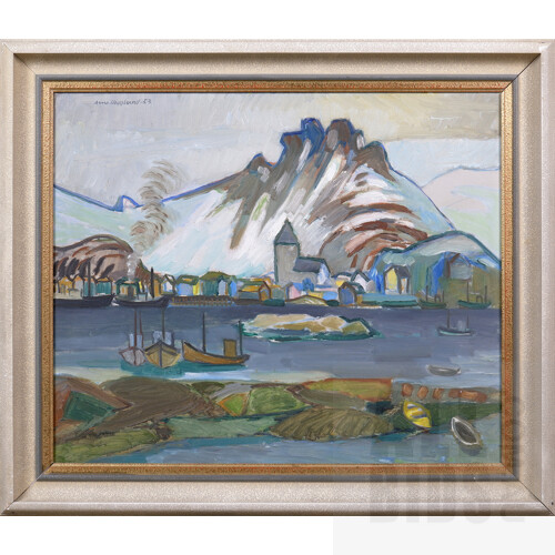 Arne Hegglund (1915-2009, Norwegian), From Svolvaer 1953, Oil on Panel, 57 x 66 cm (incl. frame)