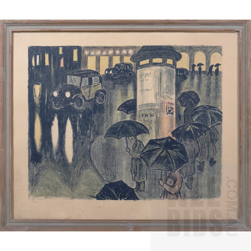 Three Framed Etchings: Gerhard Nordstrom (1925-2019, Swedish), Louis Bastin (1912-1979, Swedish) & Reidar Audie (1904-1977, Norwegian), largest 54 x 64 cm (incl. frame) (3)