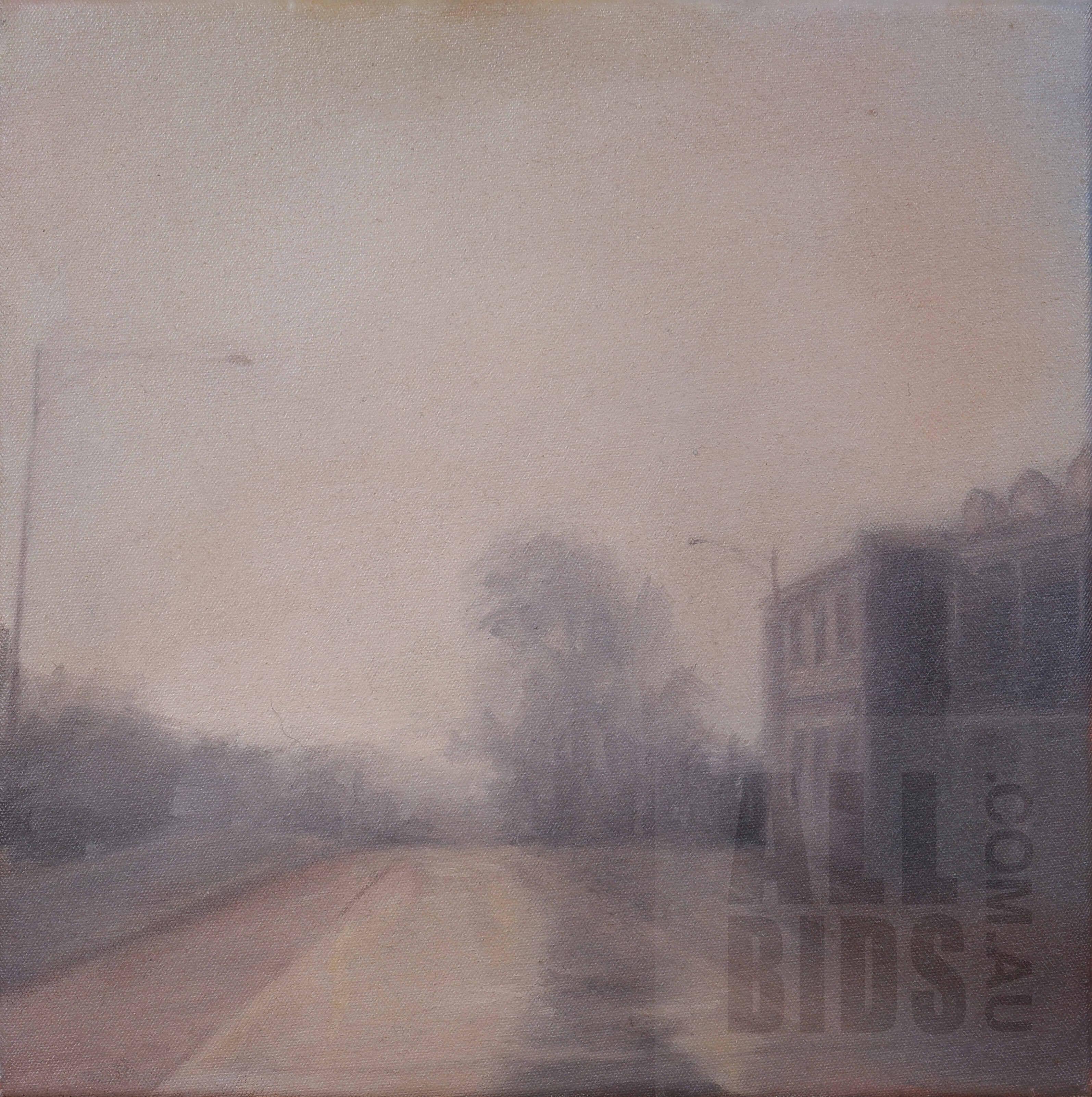 'Kirrily Hammond (born 1975), Carlton Street, Carlton 2013, Oil on Canvas, 25 x 25 cm'