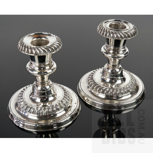 Pair of Weighted Sterling Silver Candle Sticks, London, Ellis & Co, 1902