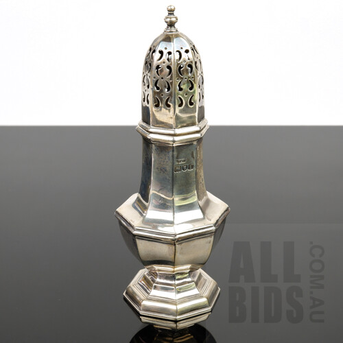 Sterling Silver Sugar Castor, London, Mappin and Webb, 1906, 119g