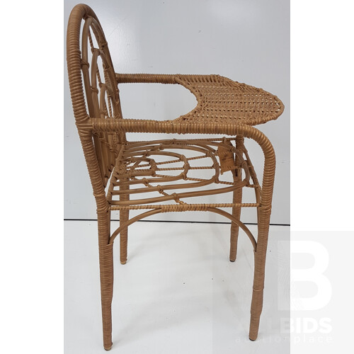 faux rattan high chair