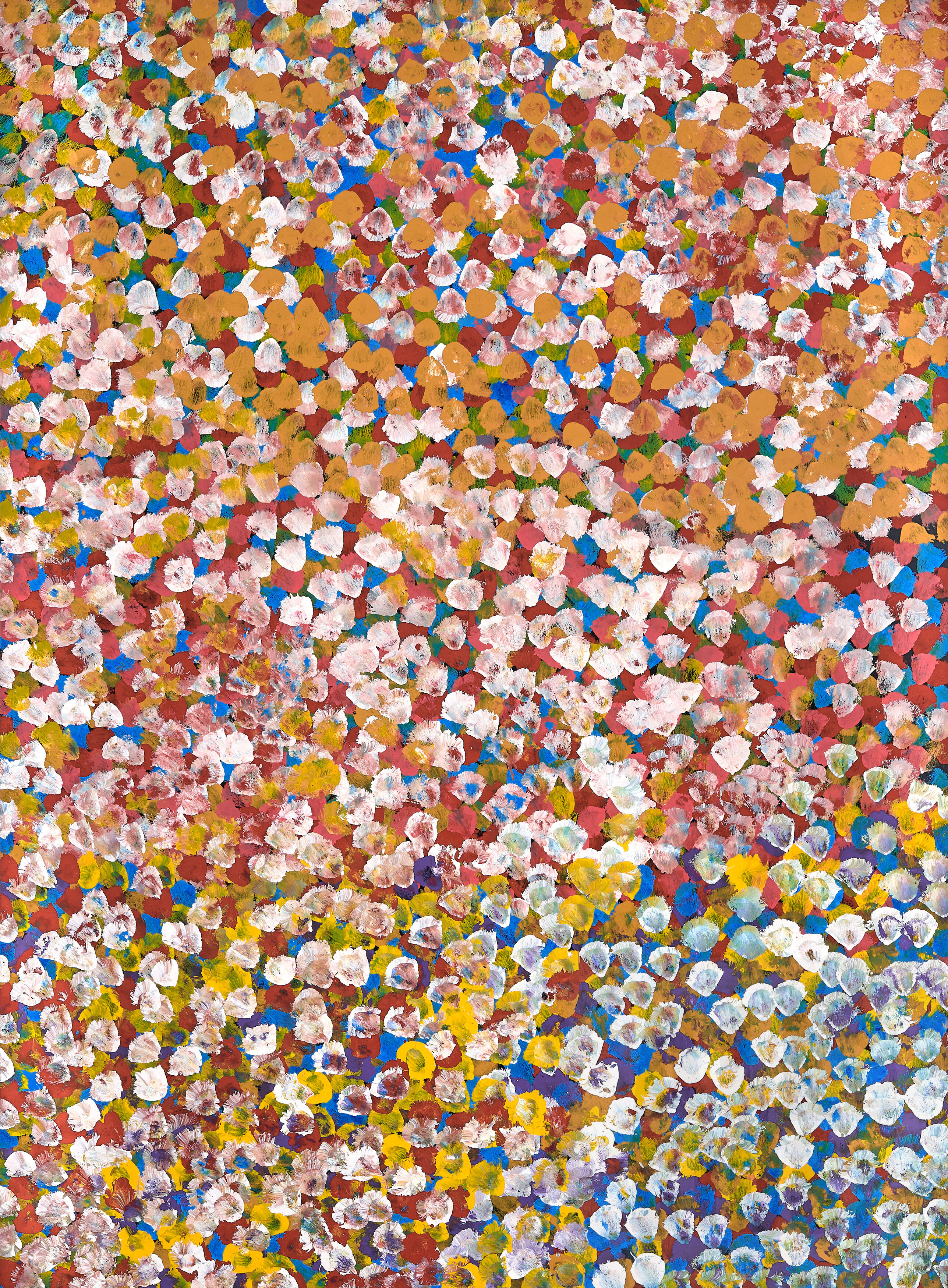 'Bessie Pitjara (born 1960), Bush Plum, Acrylic on Canvas,131 x 96 cm'