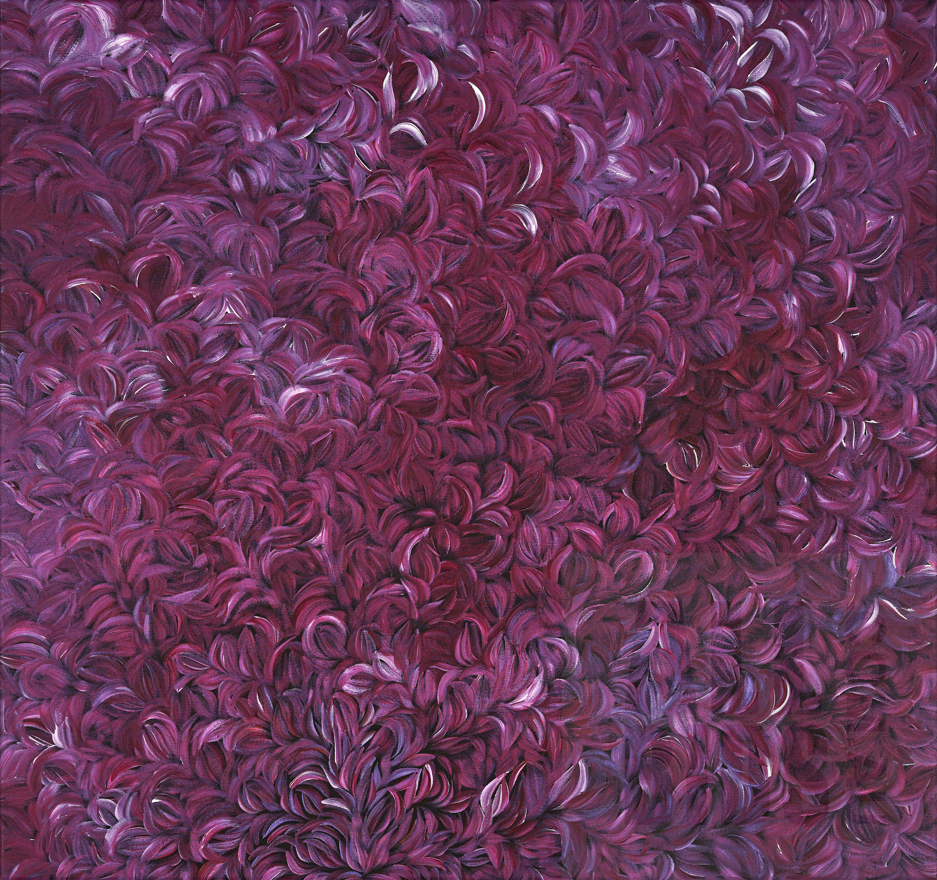 'Margaret Scobie (born 1948), Bush Medicine Leaves, Acrylic on Canvas, 87 x 93 cm'
