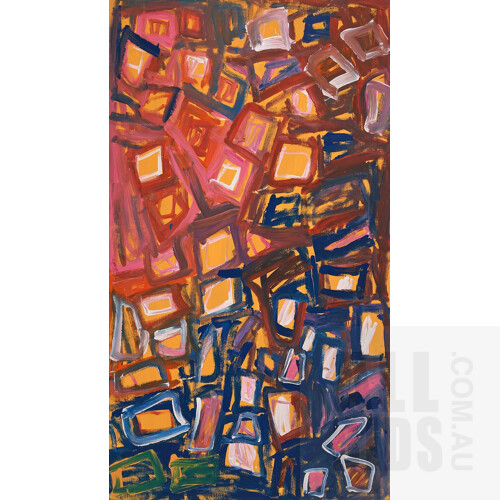 Bob Gibson Tjungurrayi (born 1974),Tingari, Acrylic on Canvas,154 x 86 cm 