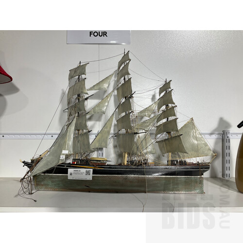 Plastic Model of Three Masted Clipper Sailing Ship