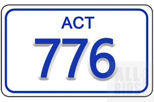 ACT 3 Digit Number Plate - 776
