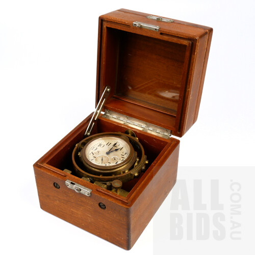 Maritime Gimbal Chronometer with American Waltham Eight Day 15 Jewel Watch, Model No 30475477