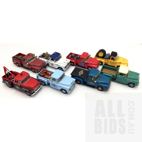 Assorted Matchbox Models Of Yesteryear Branded Ford And Chevy Utes - Approx 1:43 Scale - Lot Of 8