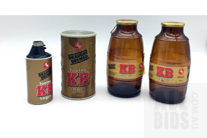 Assorted KB Beer Memorabilia Including Two Small Glass Bottles , Lighter And Small Radio