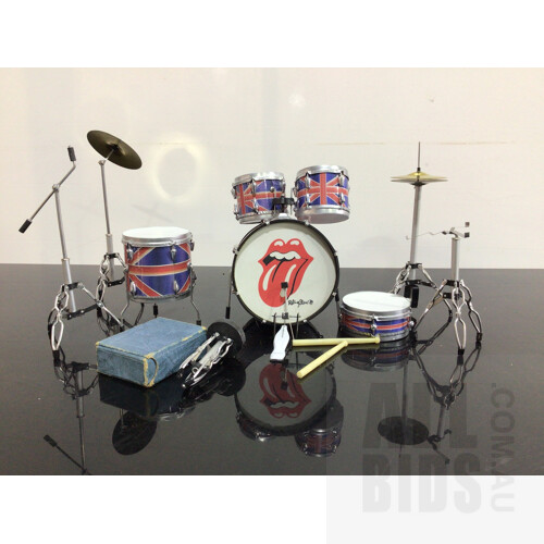 Small Toy Rolling Stones Drum Kit and Small Deck of Cards