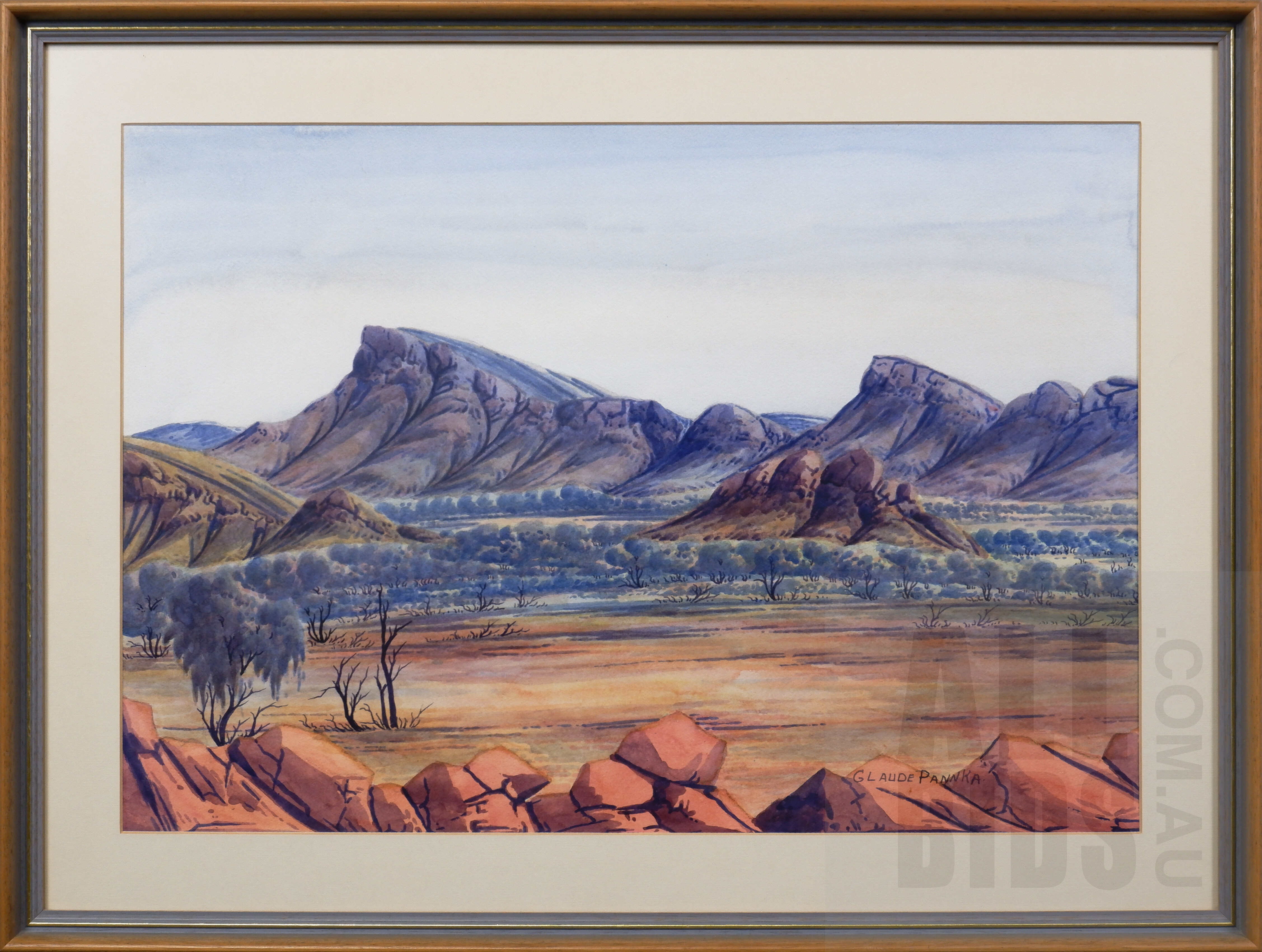 'Claude Pannka (1928-1972), Central Australian Landscape, Watercolour, 35 x 50 cm'