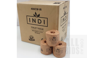 Indi Amenities Kraft Toilet Paper 2 Ply 400 Sheets Individually Wrapped - Lot of 1,728 Rolls - Brand New