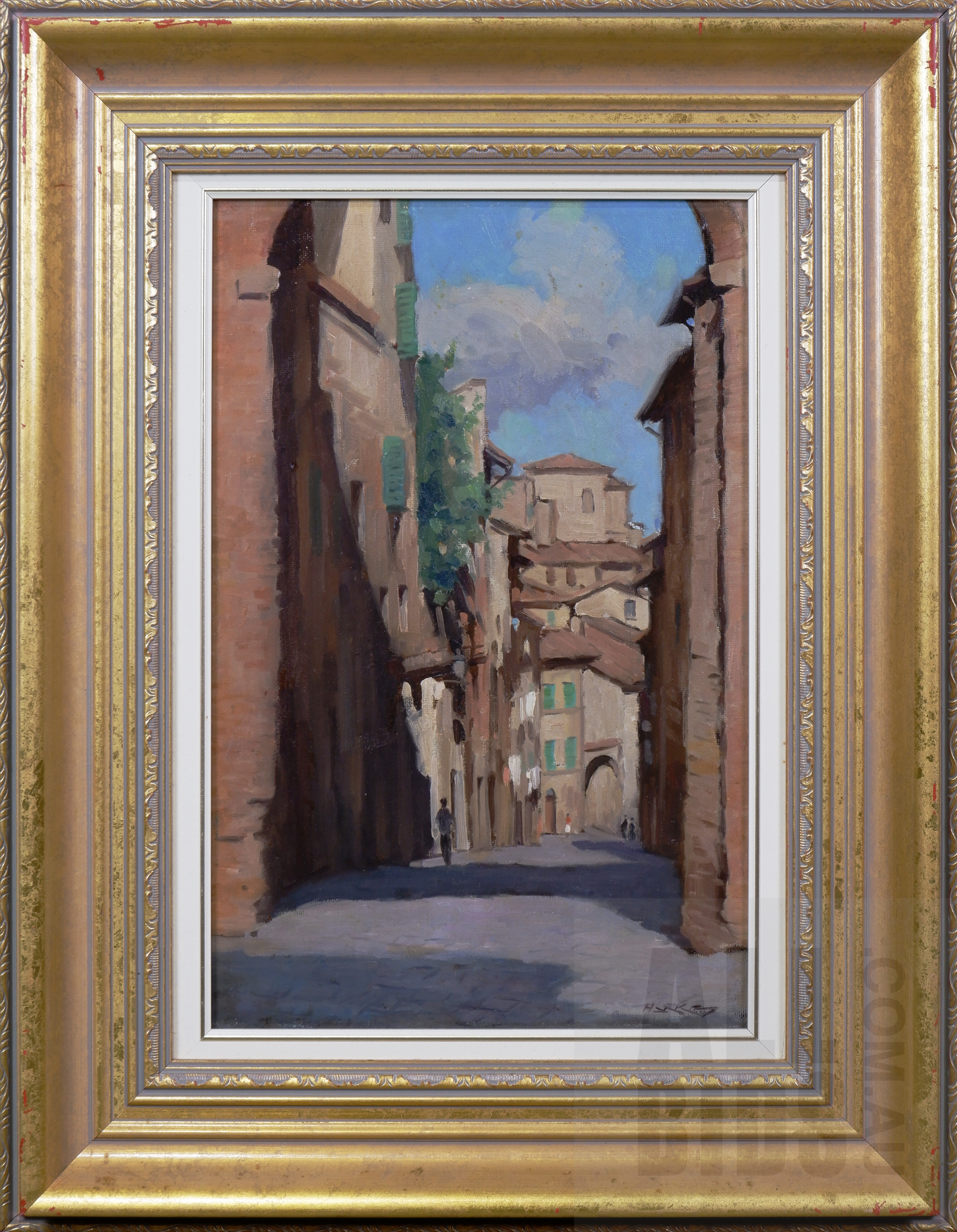 'Henry Hanke (1901-1989), Via Giovanni Dupre, Siena, Oil on Board, 45 x 29 cm'