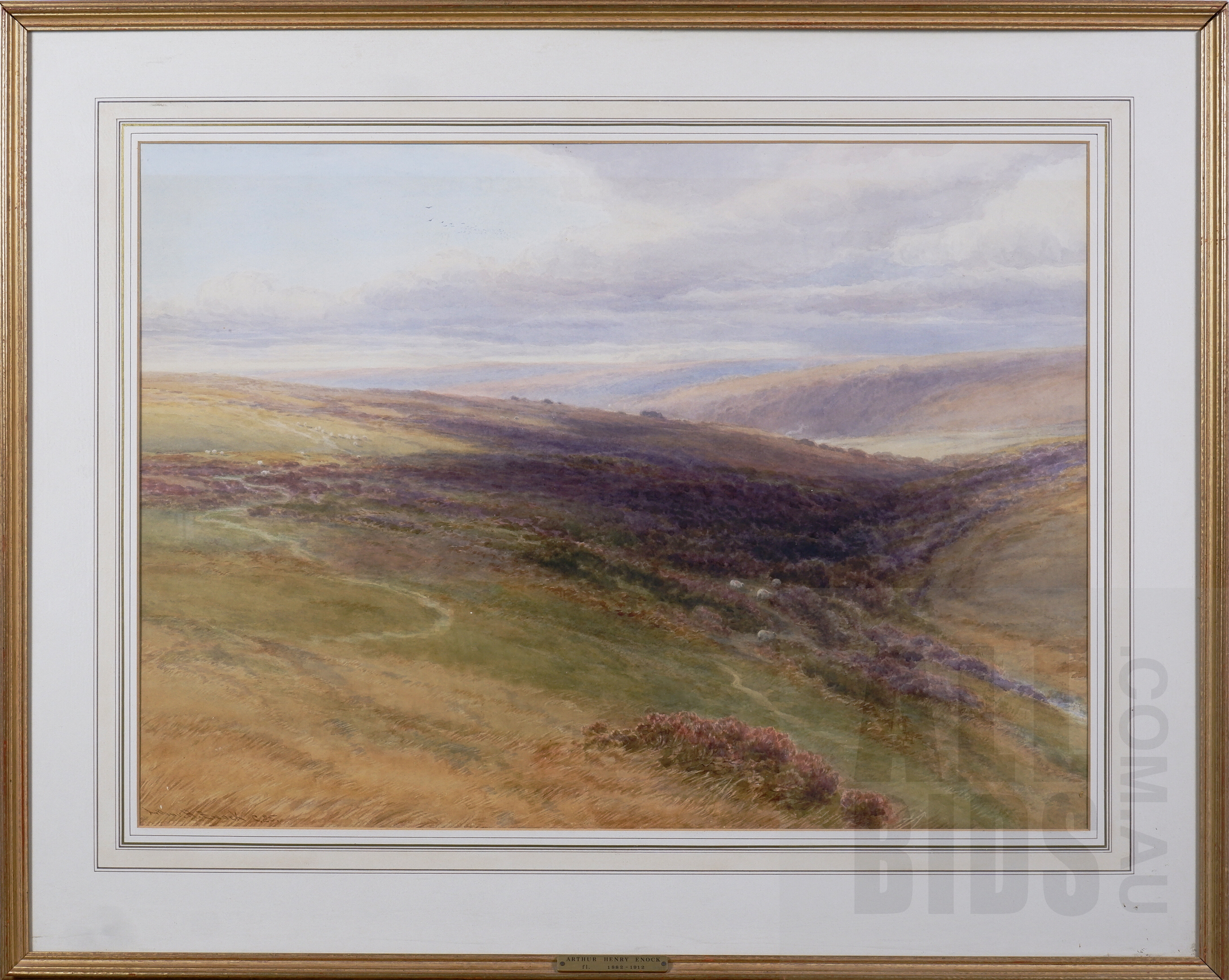 'Arthur Henry Enock (1882-1912), Extensive Moorland Landscape, Watercolour, 48.5 x 71 cm'