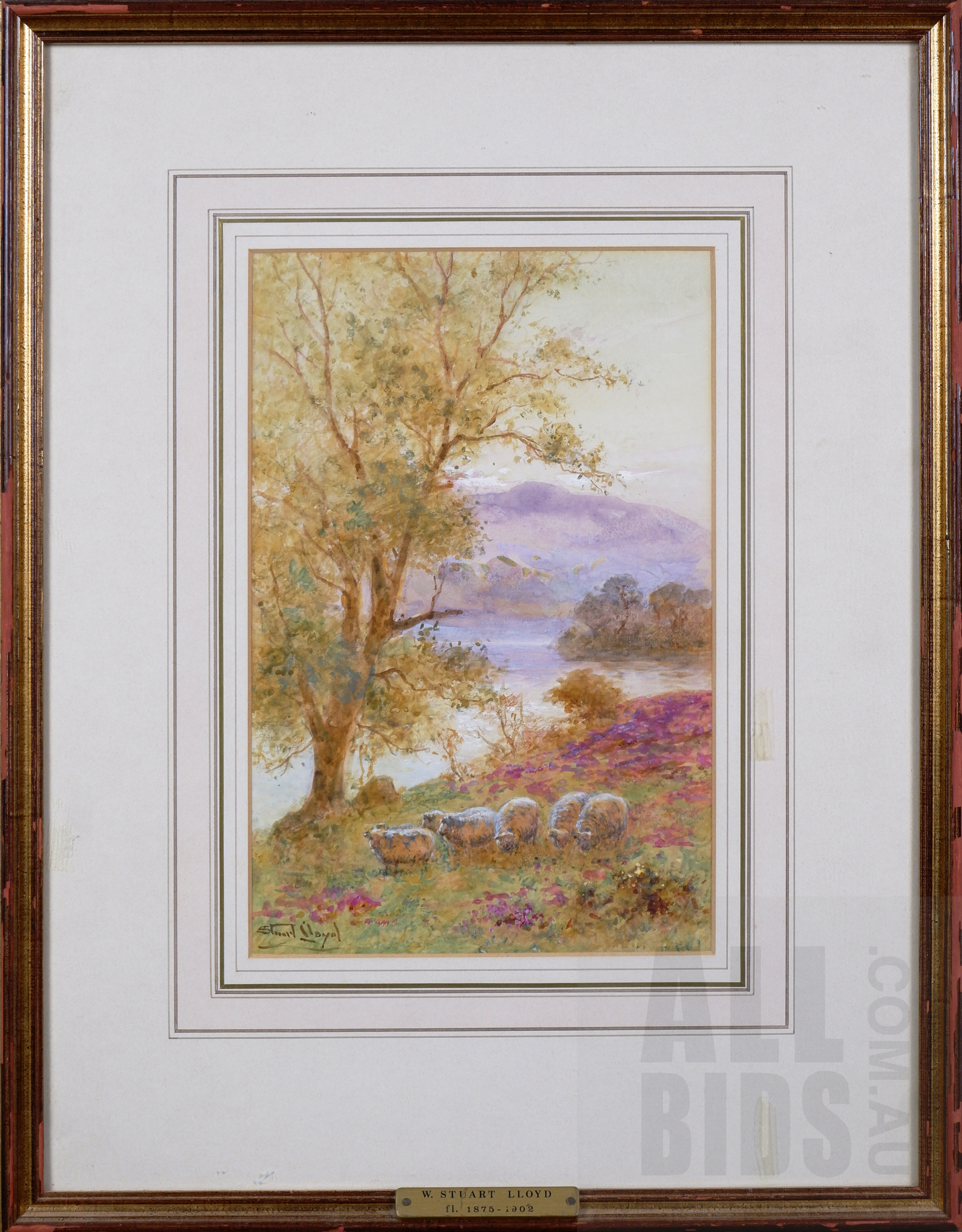 'Walter Stuart Lloyd (1875-1929), The Rowbarge, Guildford, Watercolour, 16.5 x 24 cm'