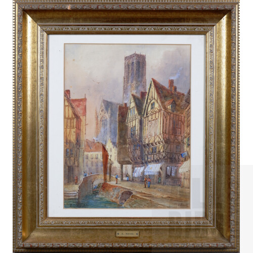 Edith Nevil (19th Century, British), View of Dordrecht, Watercolour, 35.5 x 26.5 cm