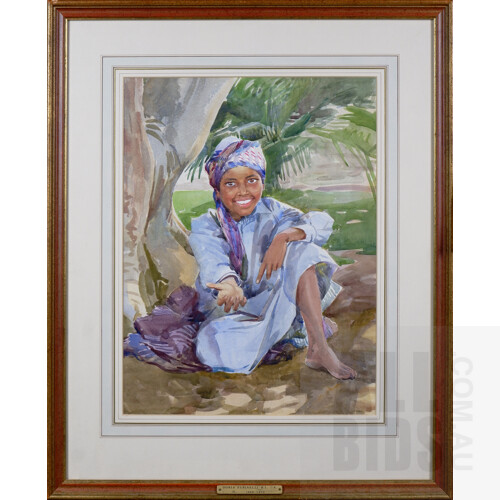 Doris Pusinelli (1900-1976, British), Untitled (African Child), Watercolour, 49 x 37 cm