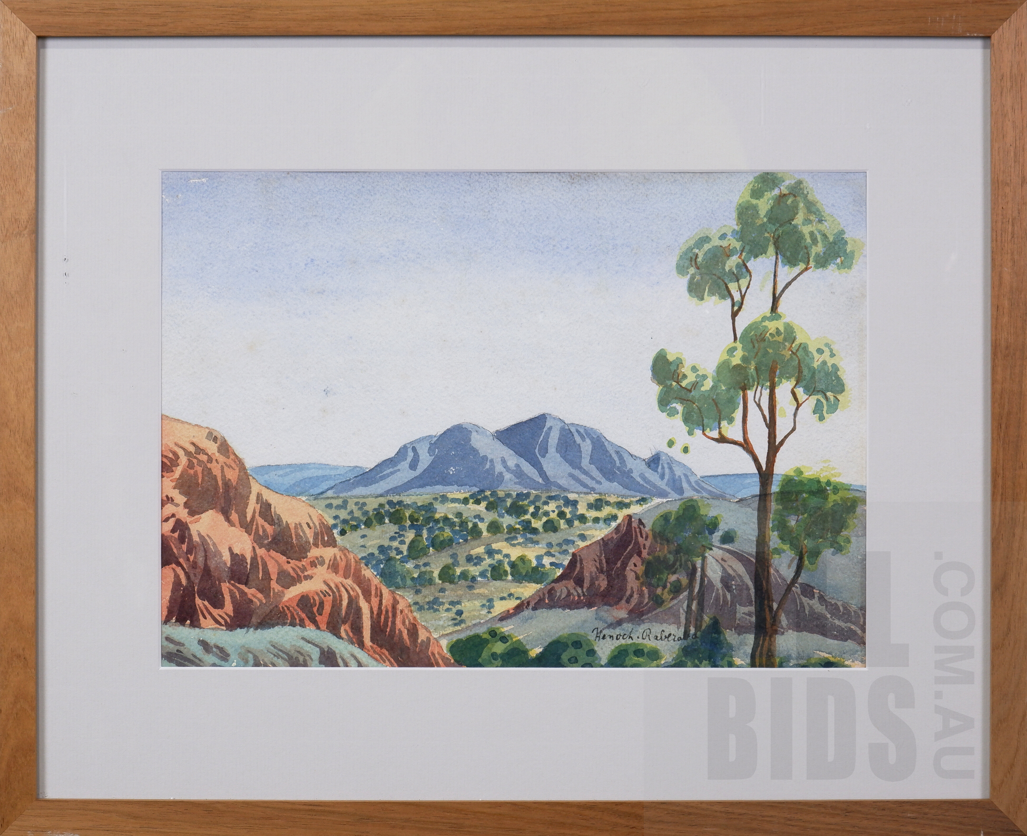 'Henoch Raberaba (1914-1975), Central Australian Landscape, Watercolour, 27 x 37 cm'