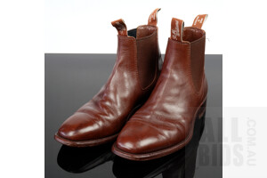Pair of Gents R.M Williams Tan Leather Boots, Size 7.5cm