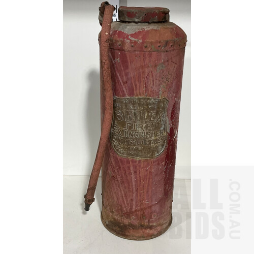 Vintage Red Simplex Fire Extinguisher - Lot 1368233 | ALLBIDS