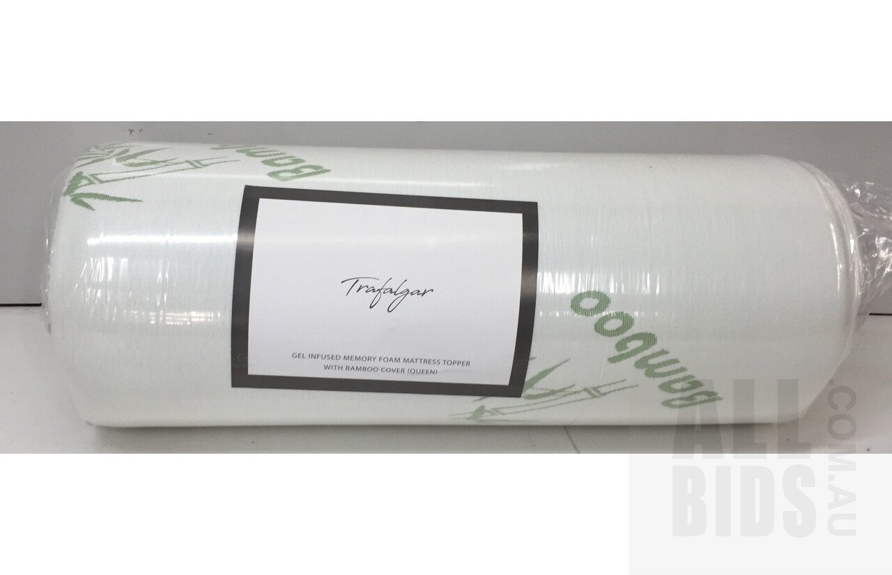 trafalgar gel infused memory foam mattress topper with bamboo cover