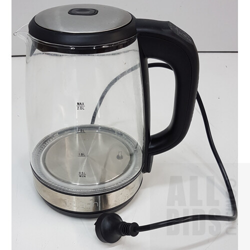 kogan 2l cordless smart glass kettle 2200w