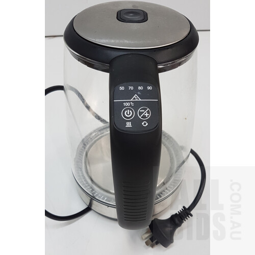 kogan 2l cordless smart glass kettle 2200w