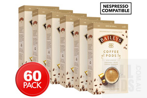 6 x Baileys Original Nespresso Compatible Coffee Pods 10-Pack - Lot Of 13 - ORP $377.00