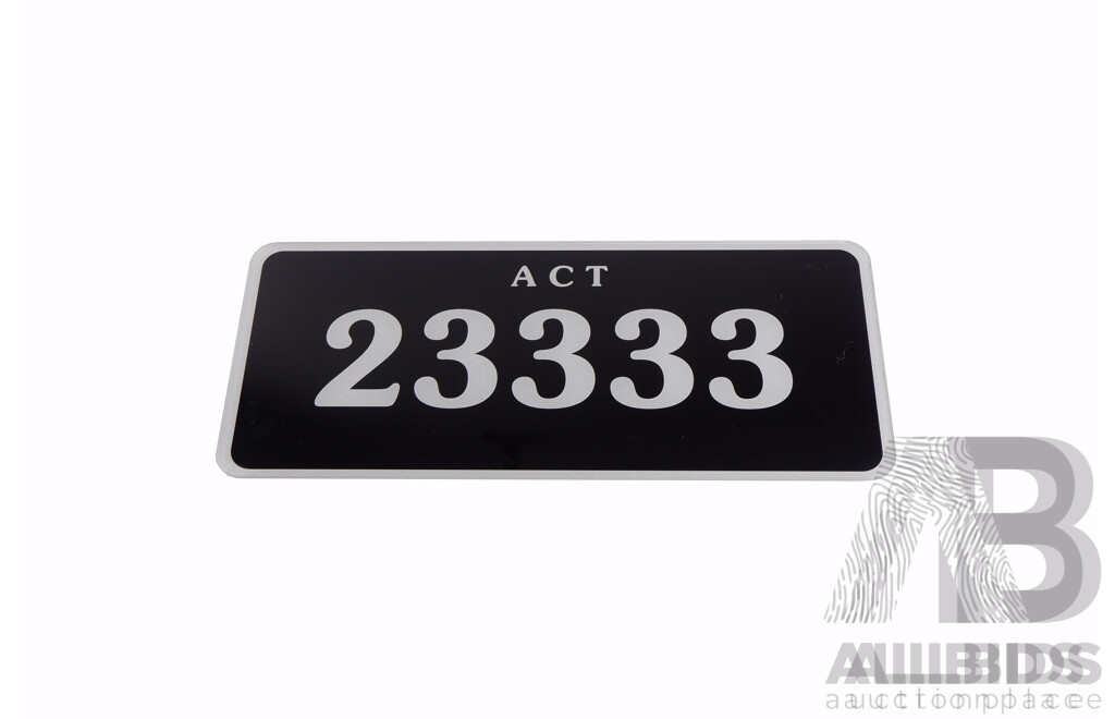 ACT 5 Digit Number Plate 23333 Lot 1438826 CARBIDS