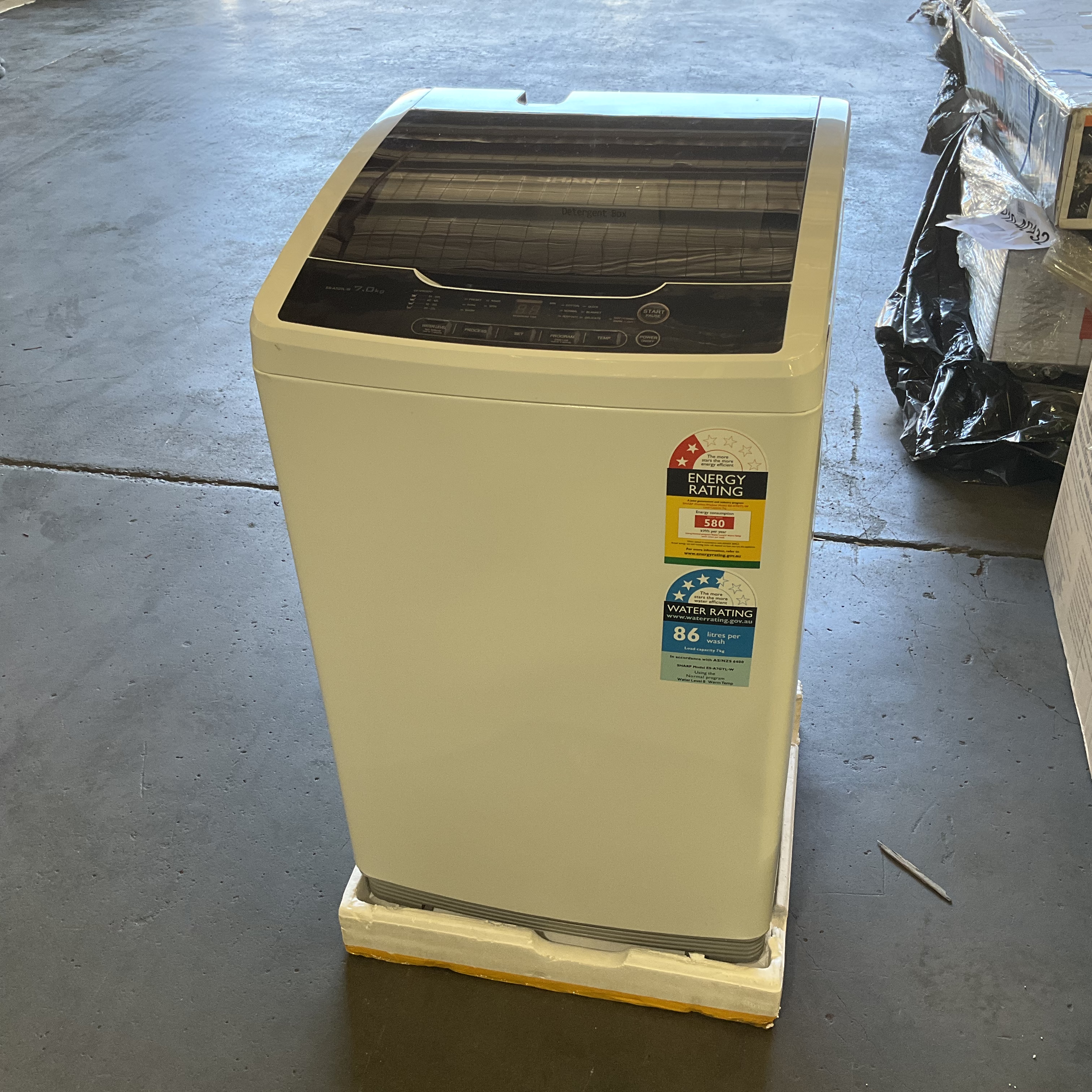 sharp top load washing machine 7kg es a7gtl w