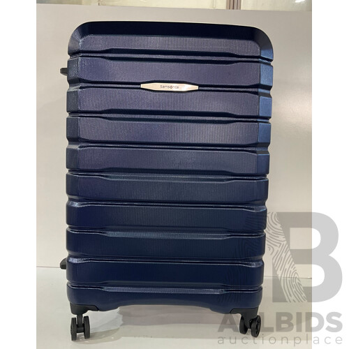 samsonite large blue suitcase