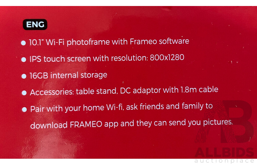 FEELCARE 10.1 Inch Frameo WiFi Lot 1446816 ALLBIDS