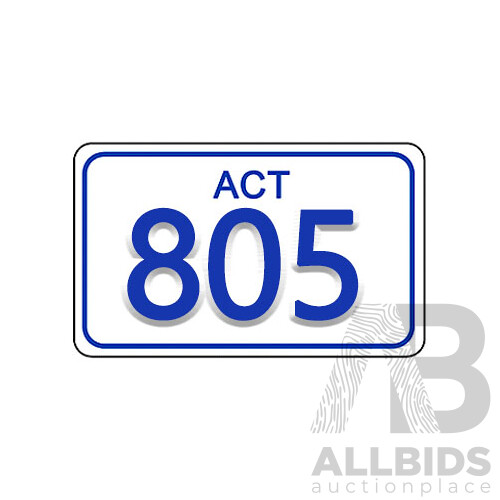 ACT Number Plate 805 - Lot 1407444 | CARBIDS