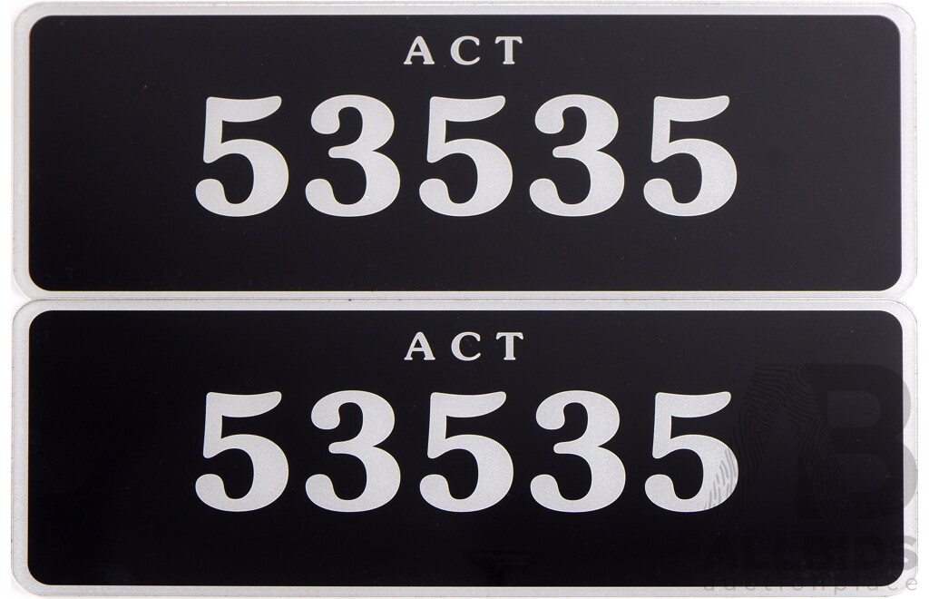 ACT 5 Digit Number Plate 53535 Lot 1433736 CARBIDS