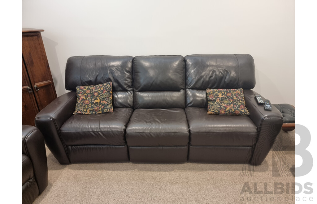 Nick Scali Leather 3 Seater Electric - Lot 1444648 | ALLBIDS