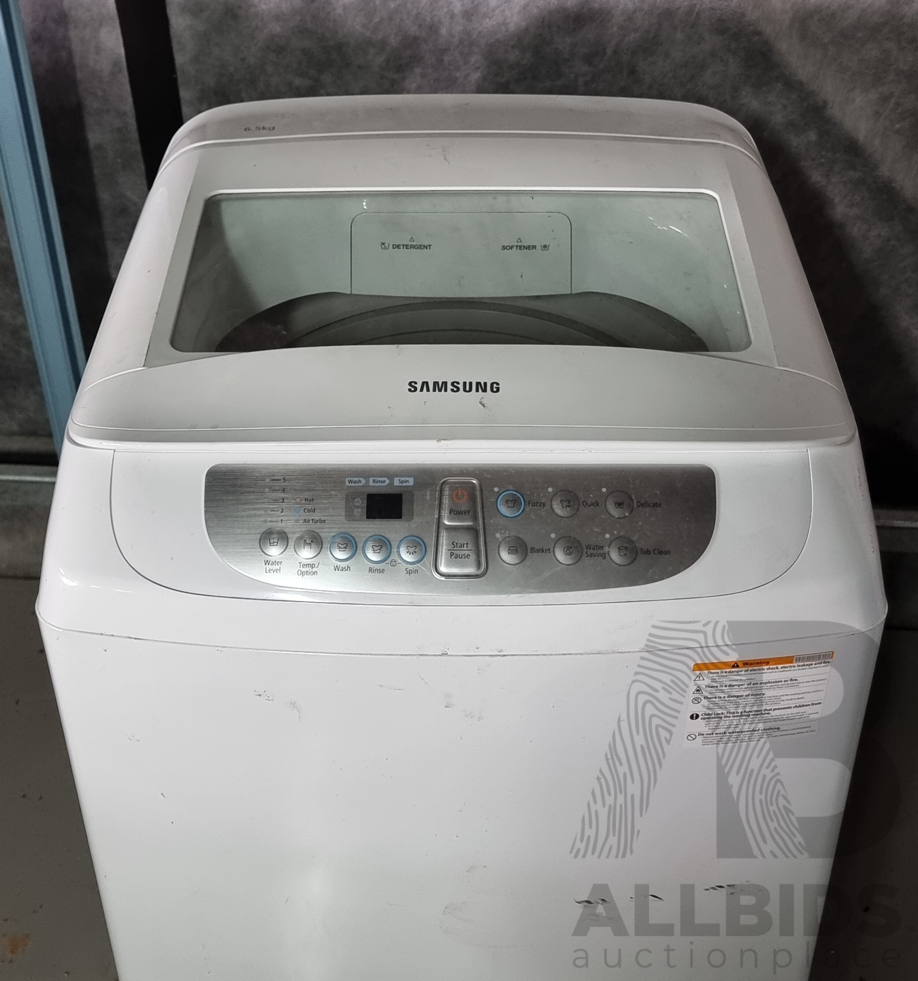 samsung wa65f5s2urw 6.5 kg top load washing machine