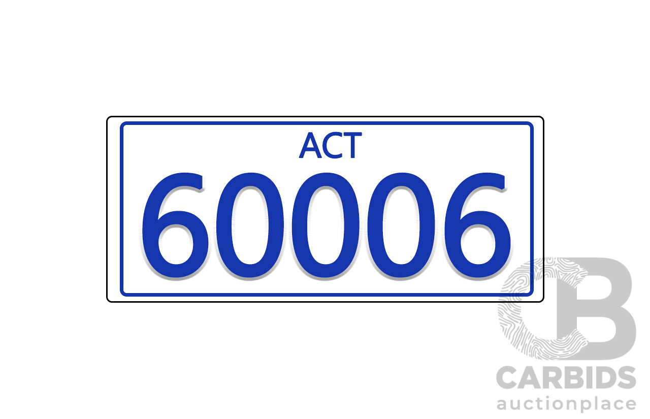 ACT 5 Digit Number Plate 60006 Lot 1463515 CARBIDS act-5-digit-number-plate-60006-lot-1463515-carbids
