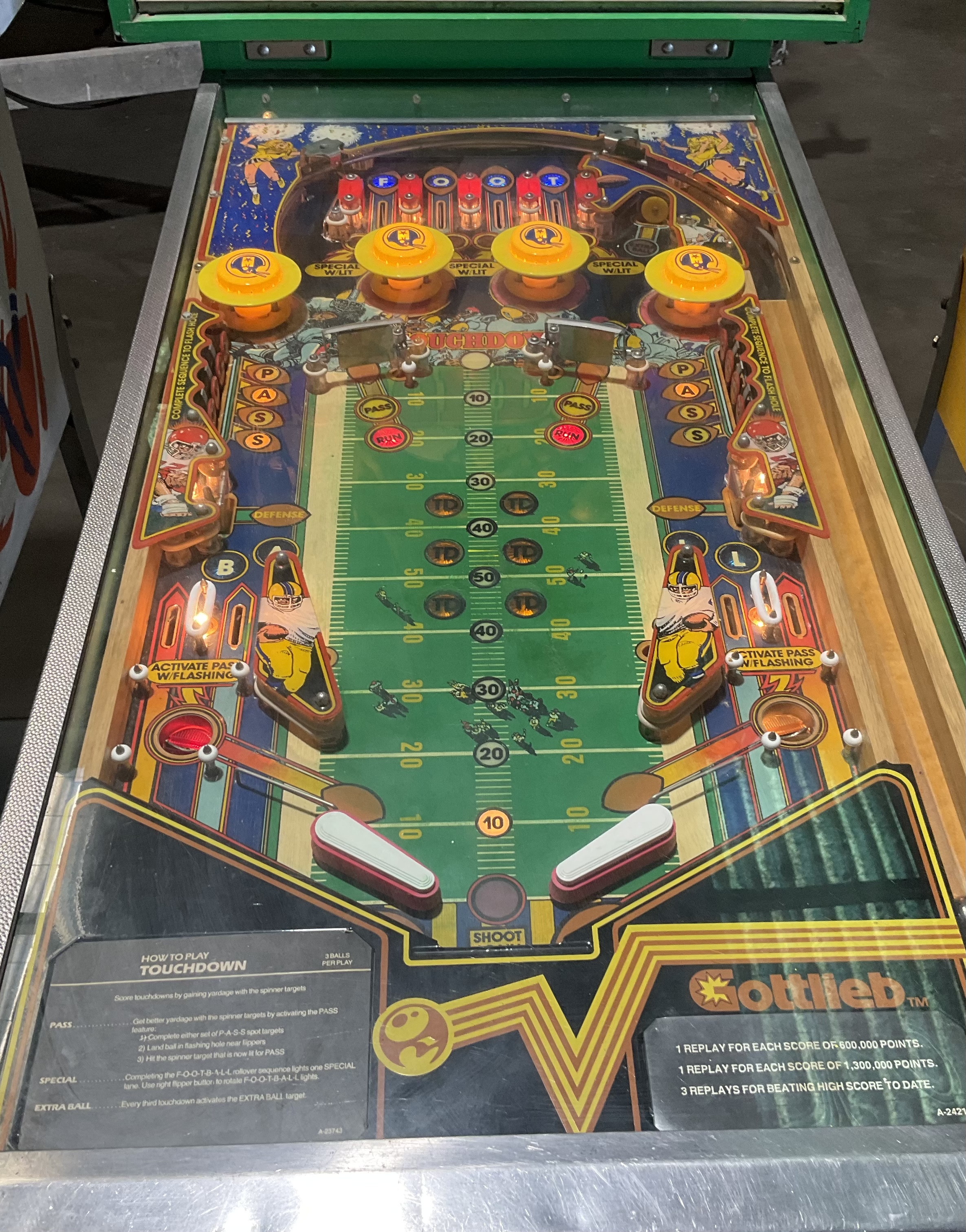 gottlieb touchdown pinball