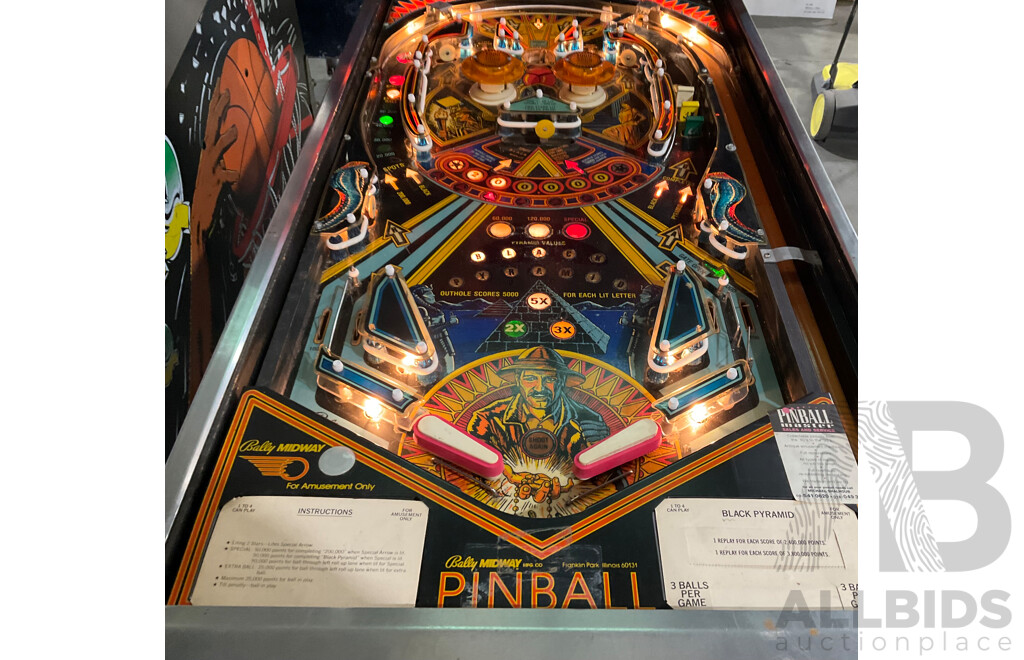 black pyramid pinball machine for sale