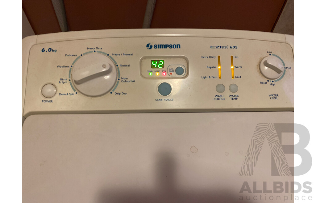 simpson eziset 605 washing machine