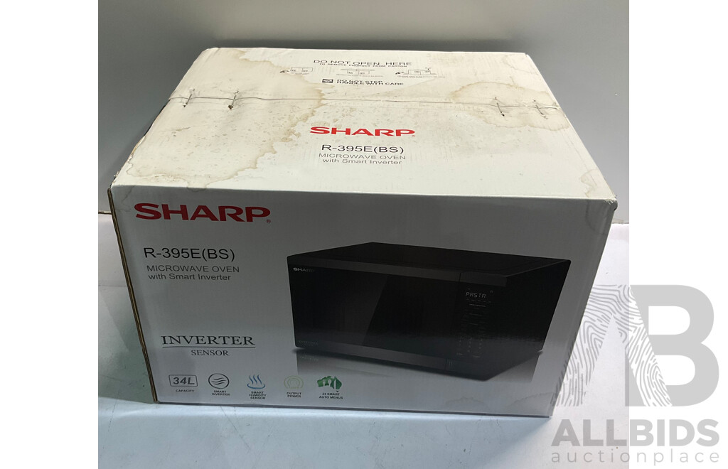 sharp 34l 1200w inverter microwave s steel