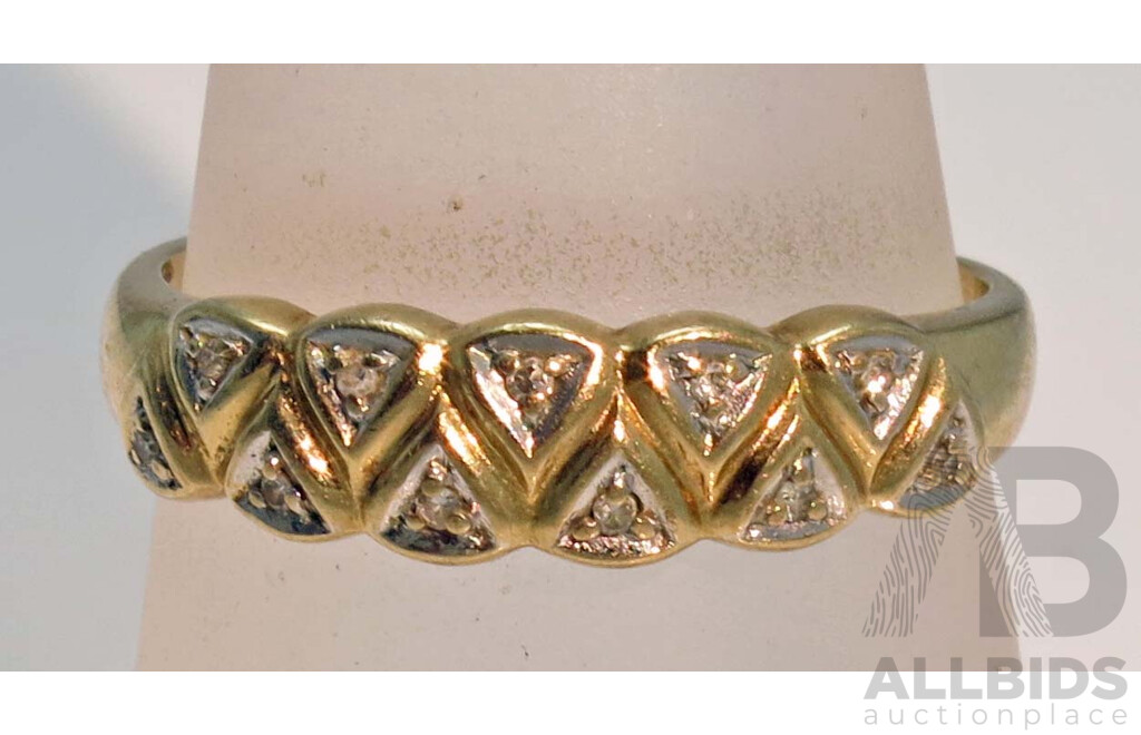 9ct Gold 11 Stone Diamond Ring Lot 1478756 Allbids 5240