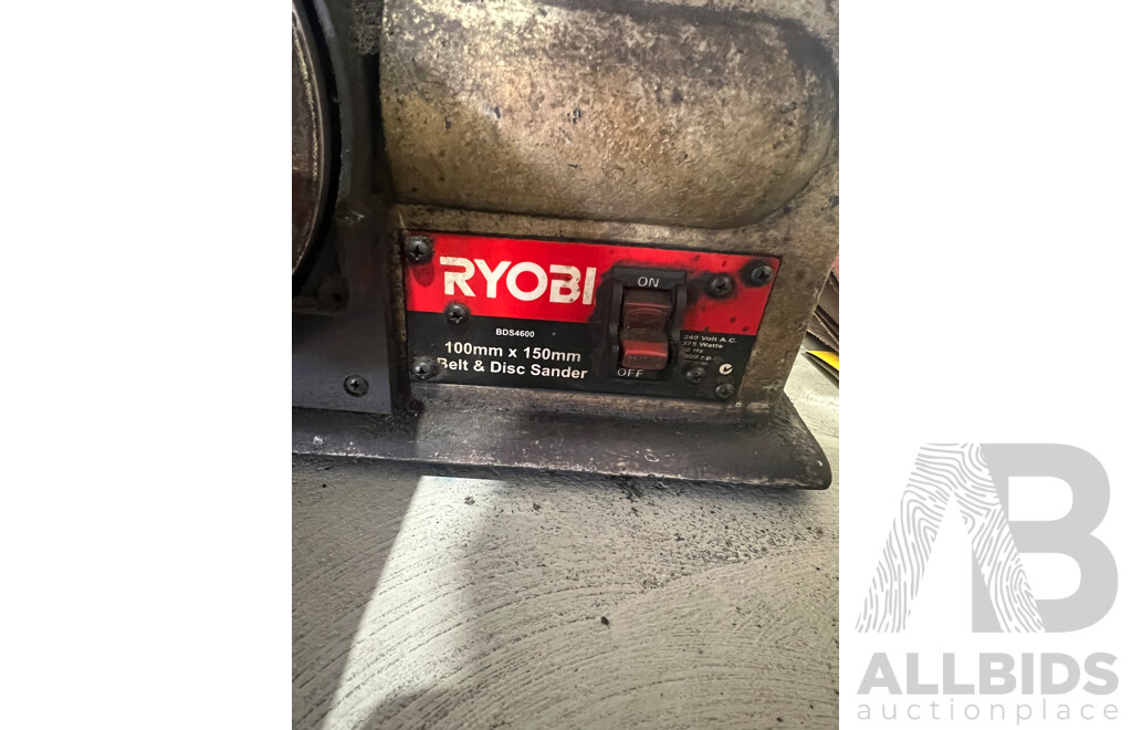 Ryobi 100mm X 150mm Belt Disc Sander Lot 1476260 Allbids