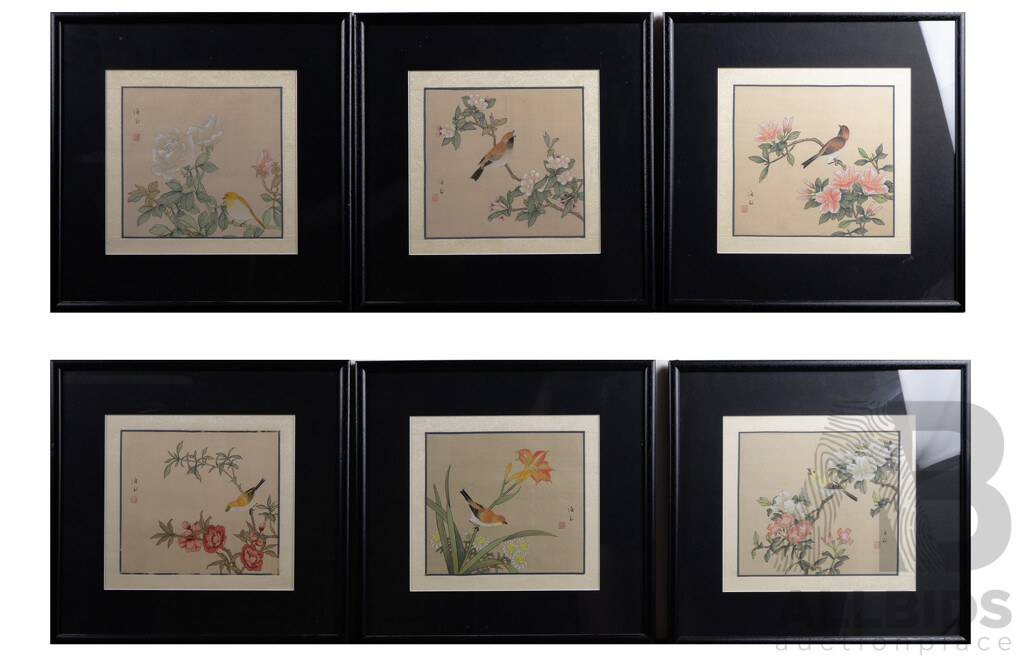 Six Framed Chinese Bird Paintings - Lot 1493409 | ALLBIDS