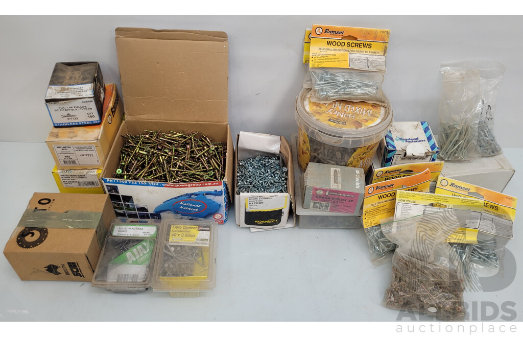 Assorted Packs of Screws and Nails - Lot 1489473 | ALLBIDS