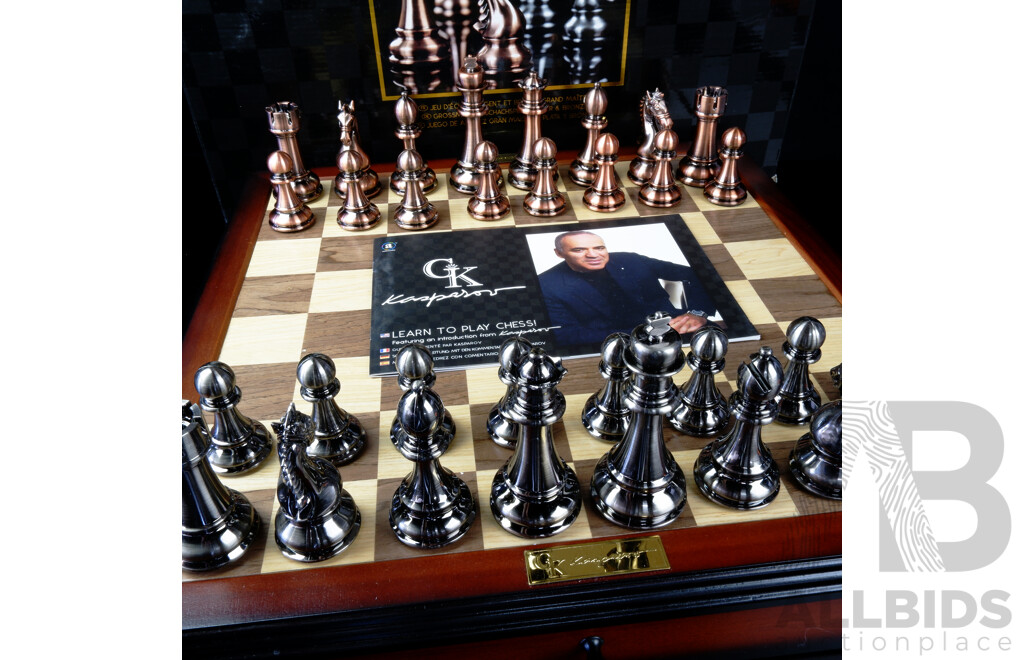 New Kasparov Grandmaster Chess Set Silver and Bronze Collectors Luxury  Edition